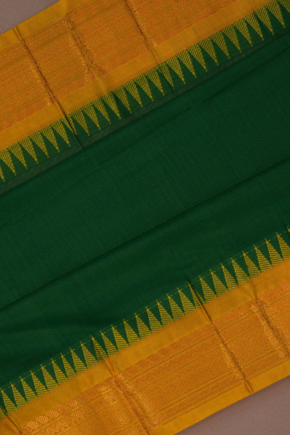 Image of Gadwal Cotton Green Saree